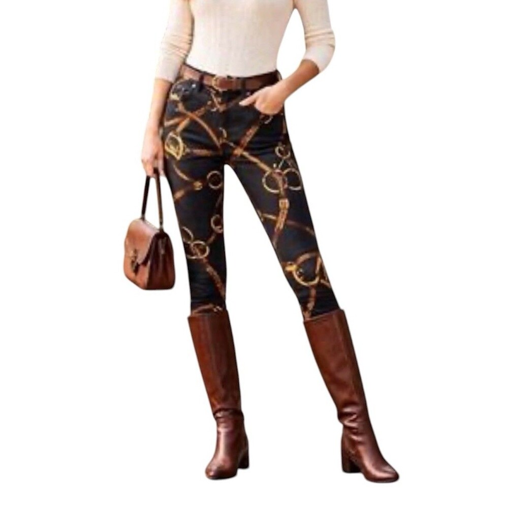 LAUREN JEANS COMPANY Ralph Lauren Equestrian Horsebit Bridle Navy Jeans